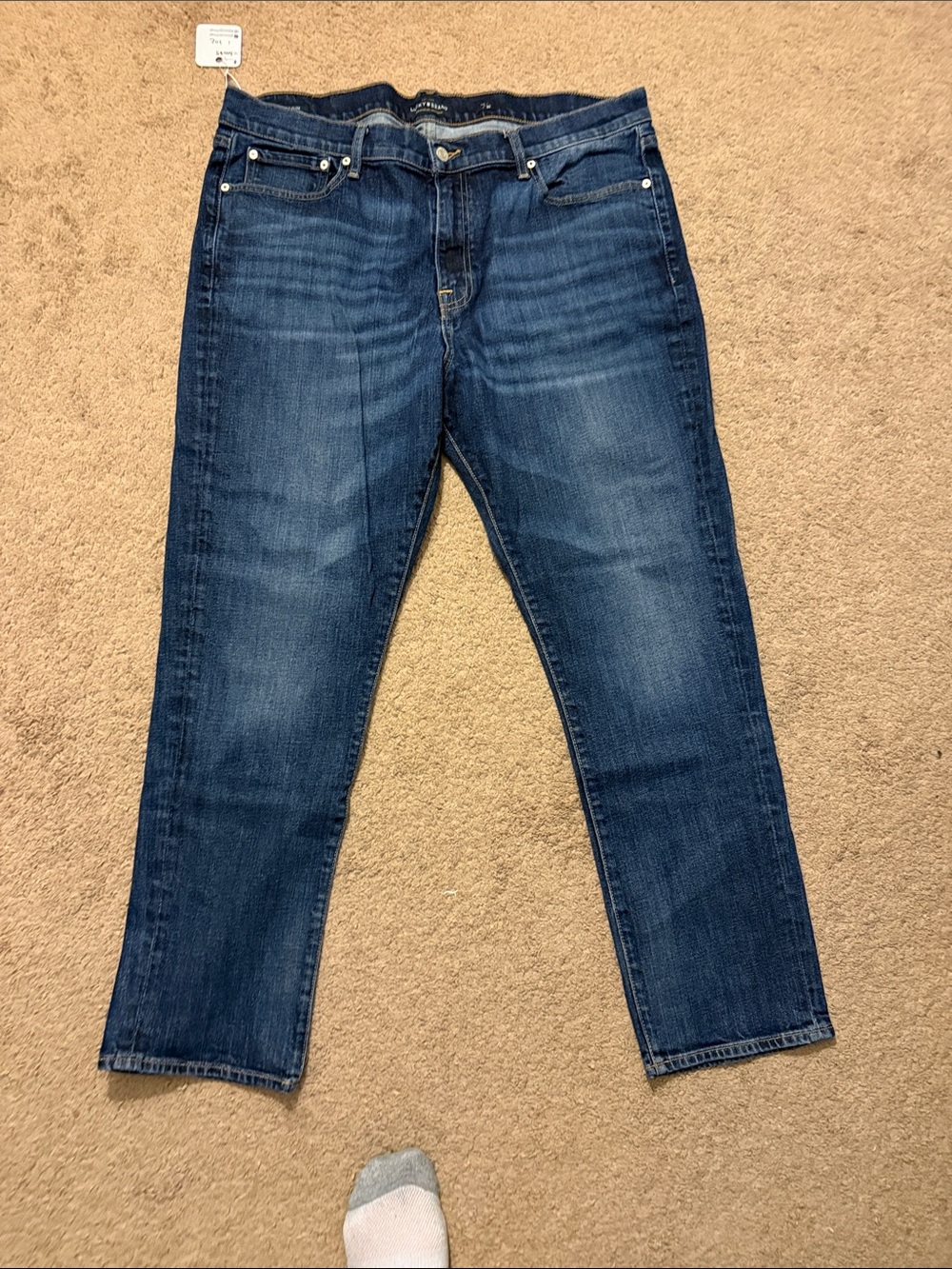 Luck Brand 410 Athletic 38x32 Fit Classic Men's Dark Blue Straight-Leg Jeans